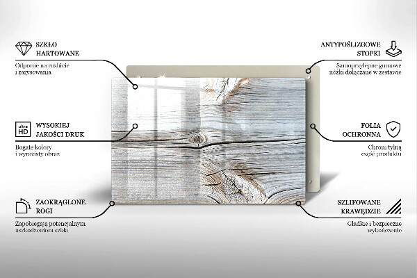 Steklena podloga za rezanje Svetla lesena struktura