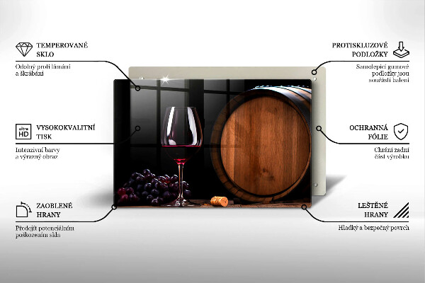 Steklena podloga za rezanje Kozarec za vino v sodu