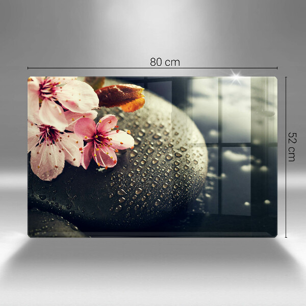 Steklena podloga za rezanje Rože zen kamni