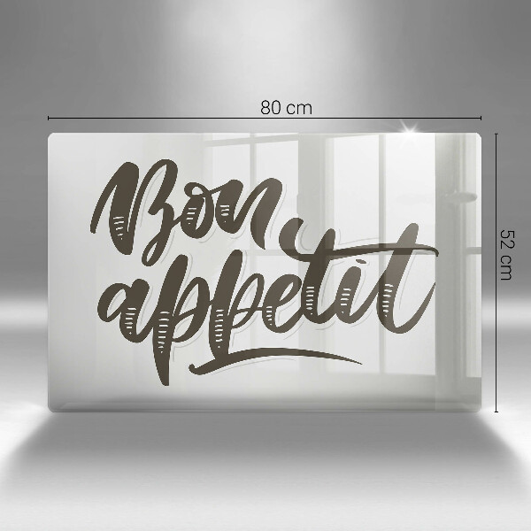Steklena podloga za rezanje Napis Bon Appetit