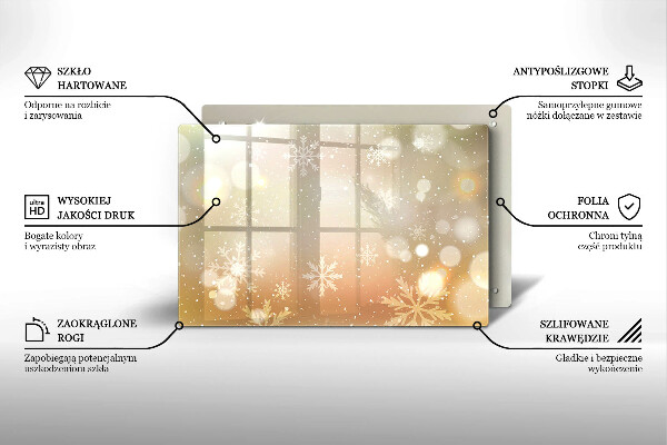 Steklena podloga za rezanje Snežinke