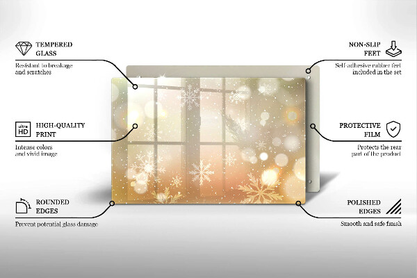 Steklena podloga za rezanje Snežinke