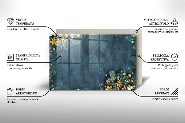 Steklena podloga za rezanje božični okraski