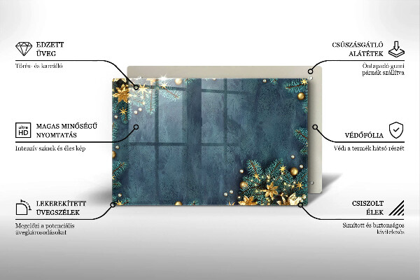 Steklena podloga za rezanje božični okraski