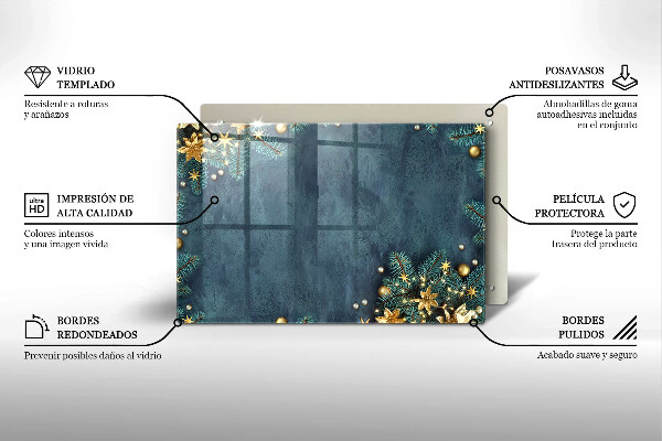 Steklena podloga za rezanje božični okraski