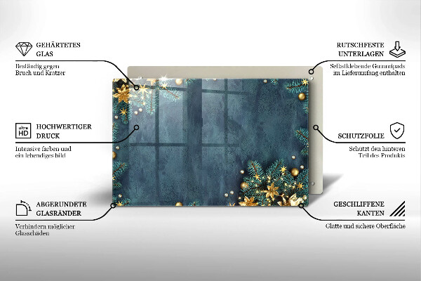 Steklena podloga za rezanje božični okraski