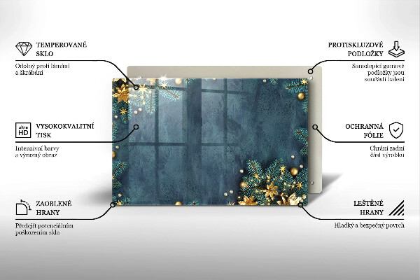 Steklena podloga za rezanje božični okraski