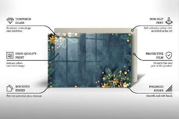 Steklena podloga za rezanje božični okraski