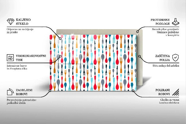 Steklena podloga za rezanje Ilustracija žlice