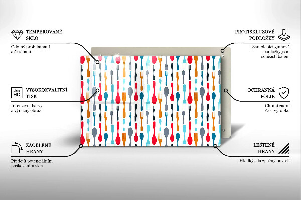 Steklena podloga za rezanje Ilustracija žlice