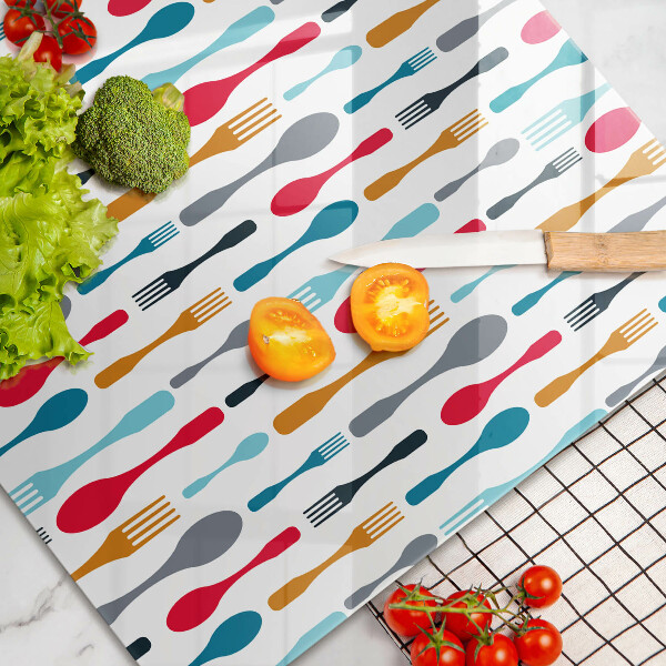 Steklena podloga za rezanje Ilustracija žlice