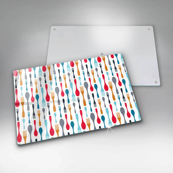 Steklena podloga za rezanje Ilustracija žlice