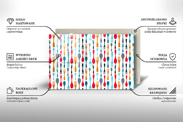 Steklena podloga za rezanje Ilustracija žlice