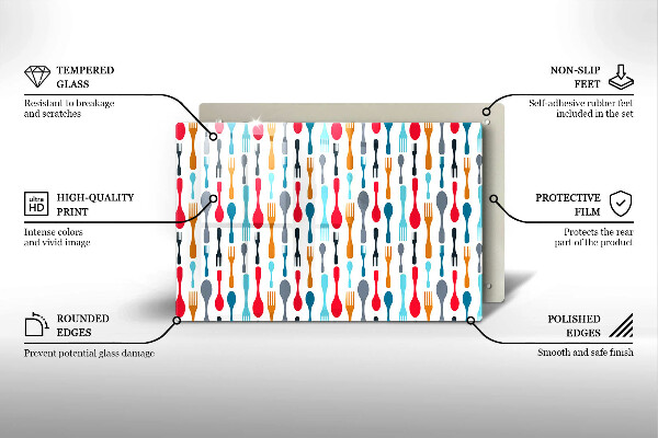Steklena podloga za rezanje Ilustracija žlice