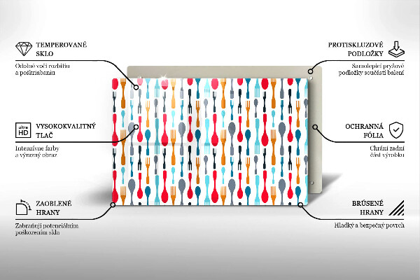 Steklena podloga za rezanje Ilustracija žlice