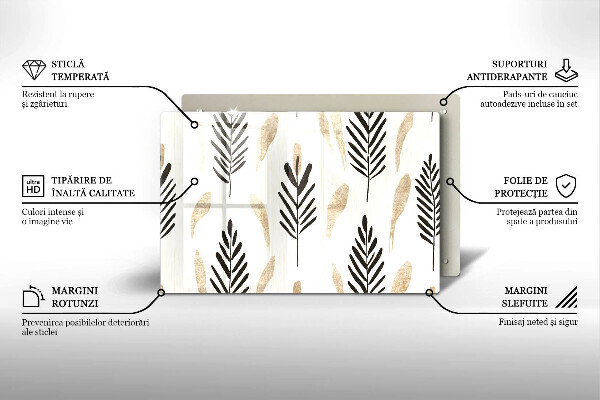 Steklena podloga za rezanje Boho rastline