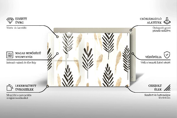 Steklena podloga za rezanje Boho rastline