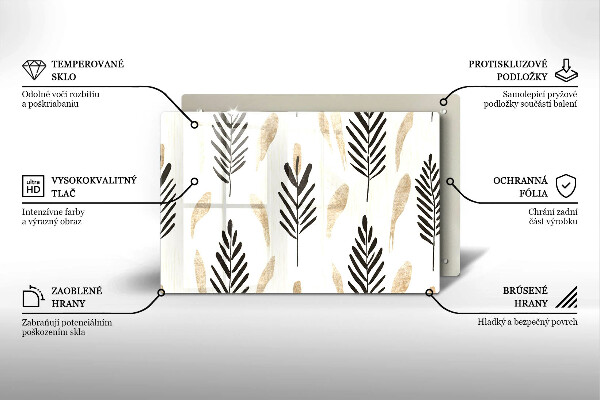 Steklena podloga za rezanje Boho rastline