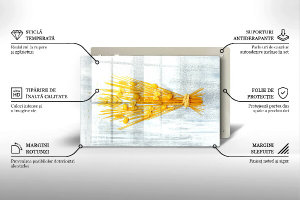 Steklena podloga za rezanje Testenine