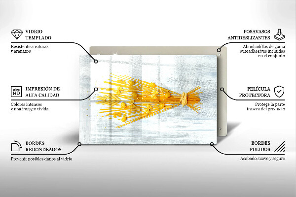 Steklena podloga za rezanje Testenine