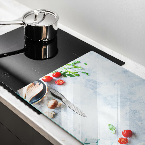 Steklena podloga za rezanje Sestavine v kuhinji