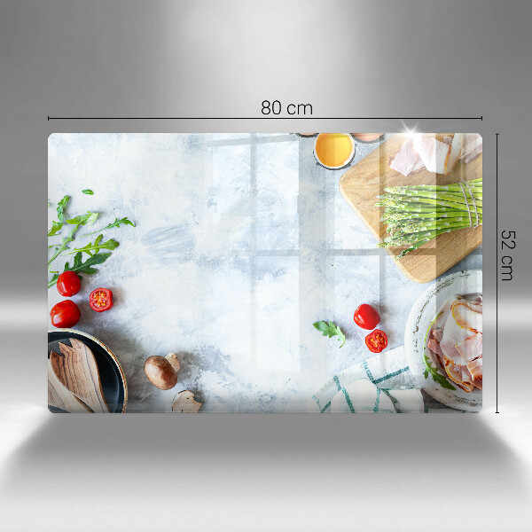 Steklena podloga za rezanje Sestavine v kuhinji