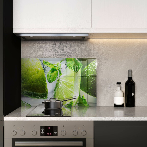 Steklena podloga za rezanje Voda z limeto in ledom