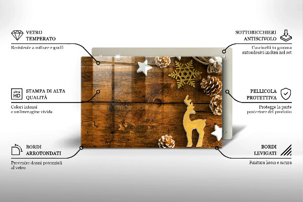 Steklena podloga za rezanje božični okraski