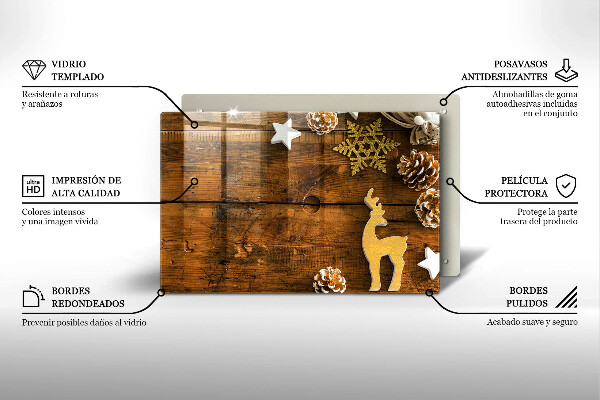 Steklena podloga za rezanje božični okraski