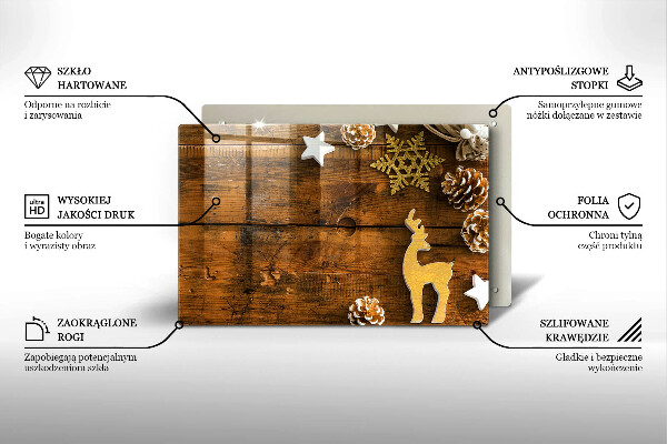 Steklena podloga za rezanje božični okraski