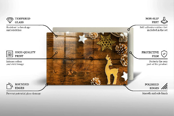 Steklena podloga za rezanje božični okraski