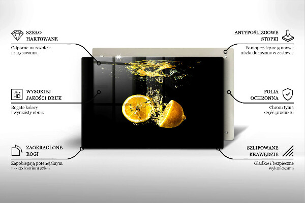 Steklena podloga za rezanje Sočno sadje limone
