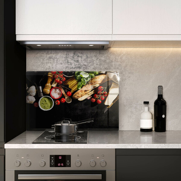 Steklena podloga za rezanje Italijanske sestavine in začimbe