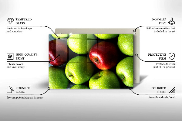 Steklena podloga za rezanje Sočna jabolka