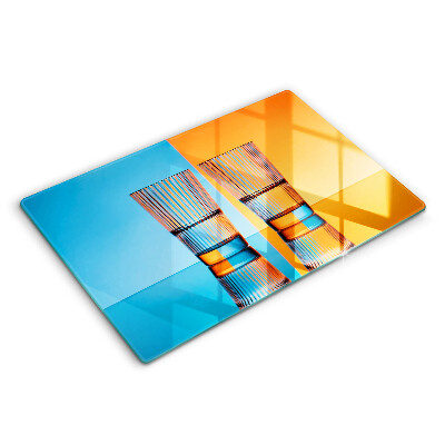 Steklena podloga za rezanje Dva kozarca vode