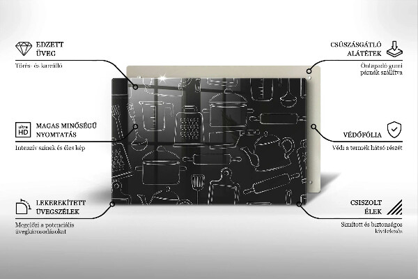 Steklena podloga za rezanje Risani kuhinjski dodatki