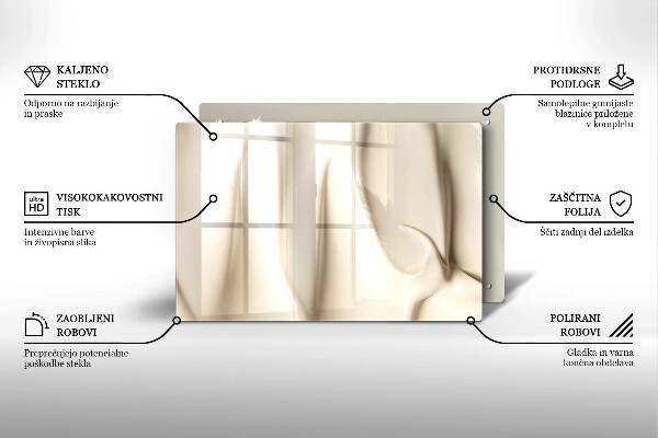 Steklena podloga za rezanje Kremni sladoled