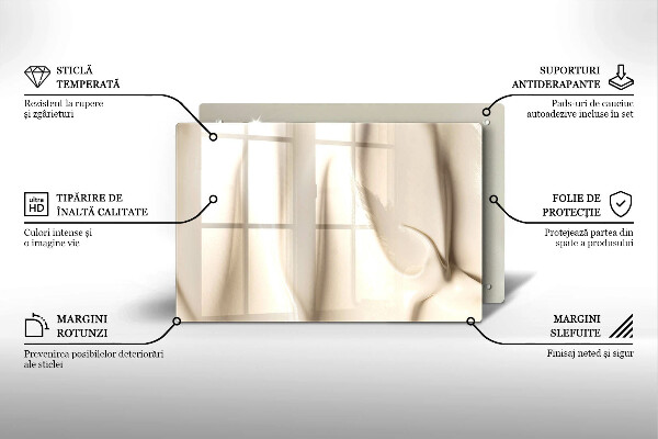 Steklena podloga za rezanje Kremni sladoled