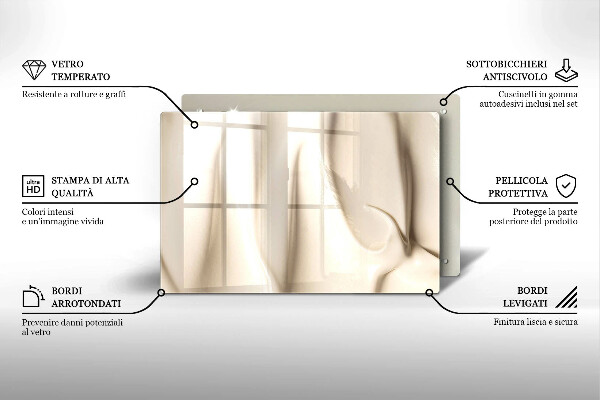 Steklena podloga za rezanje Kremni sladoled