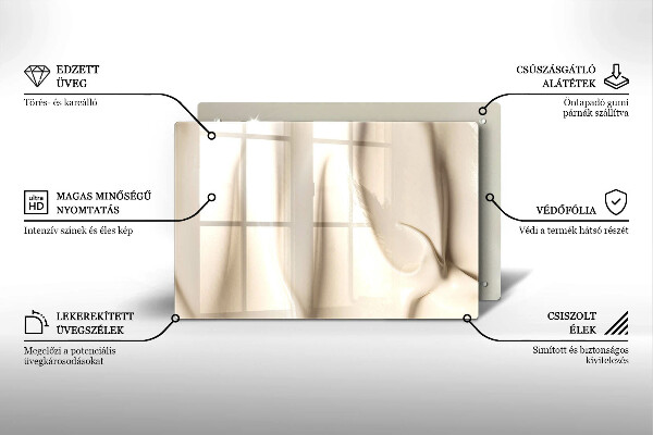 Steklena podloga za rezanje Kremni sladoled