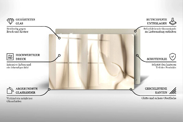 Steklena podloga za rezanje Kremni sladoled