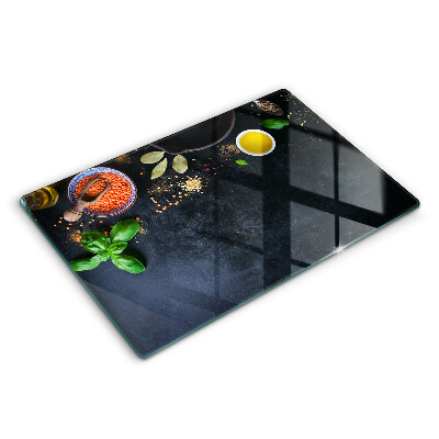 Steklena podloga za rezanje Sklede z začimbami