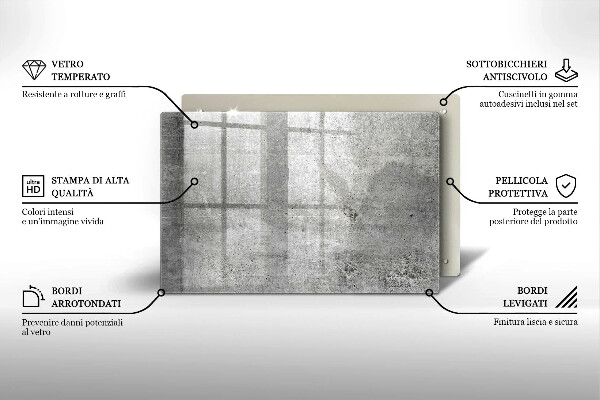 Steklena podloga za rezanje Tekstura betona