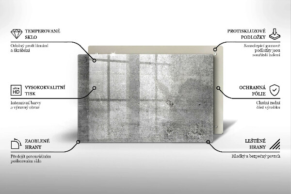 Steklena podloga za rezanje Tekstura betona