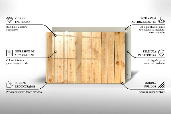 Steklena podloga za rezanje Občutljive lesene deske