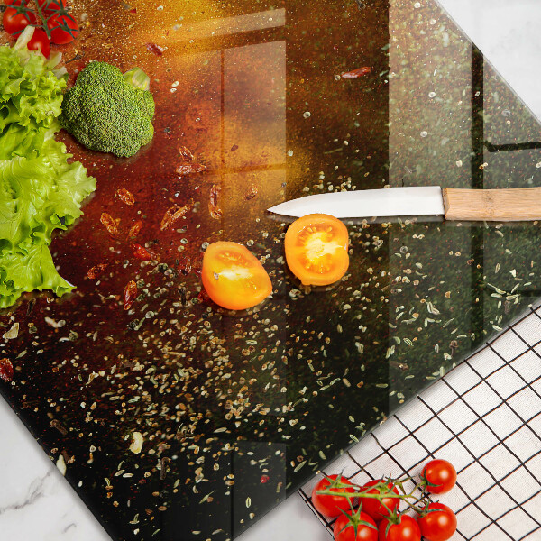 Steklena podloga za rezanje Pisane začimbe