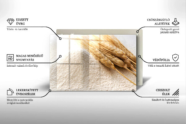 Steklena podloga za rezanje Moka in klasje