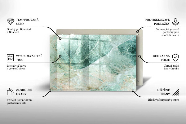 Steklena podloga za rezanje Kamnita struktura