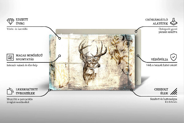 Steklena podloga za rezanje Ilustracija živali jelena