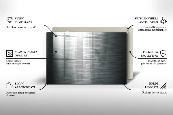 Steklena podloga za rezanje Kovinska tekstura